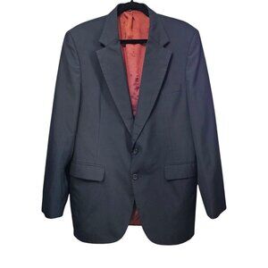 Austin Manor Tailored Single Breasted Notched Collar Midnight Navy Blazer Jacket